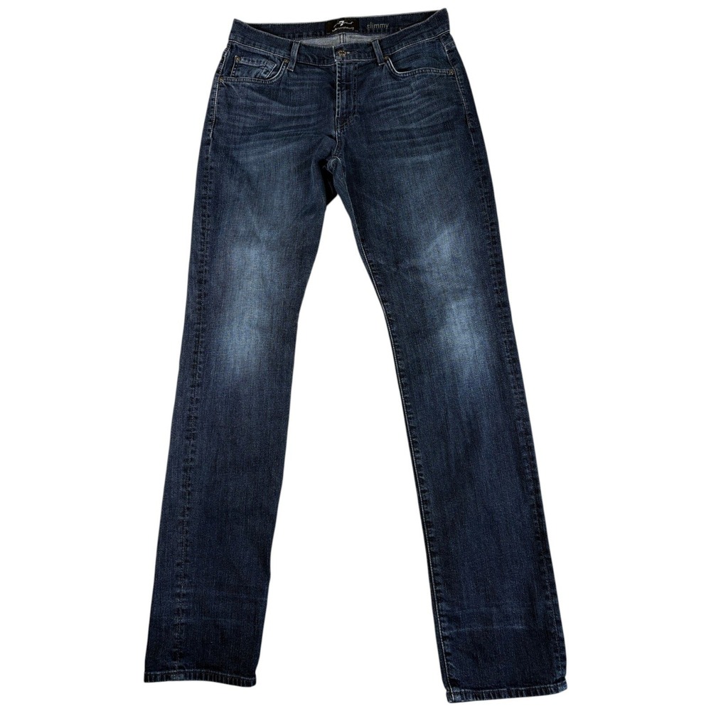 7 For All Mankind Slimmy Jeans Mens 32 Dark Blue Washed Slim Stretch Premium